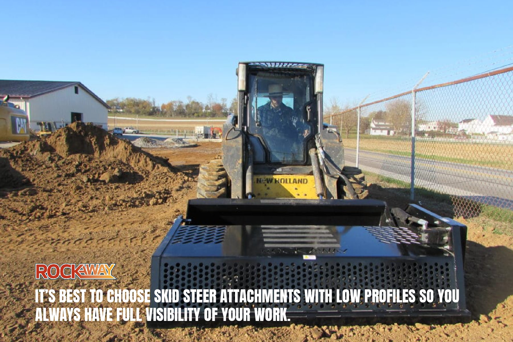 Choose a skidsteer attachment with a low profile