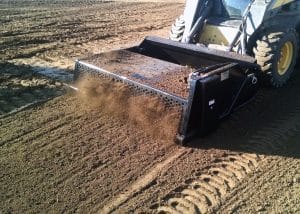 super duty landscape rake skid steer attachment raking excavated ground