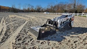 horse arena footing rock removal attachment