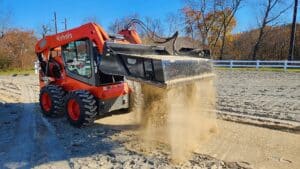 horse arena footing rock removal skid steer attachment ideal rockaway