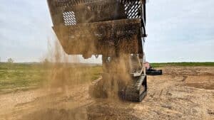 rockaway skid steer landscape rake with screening bucket