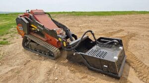 skid steer land rake on dith witch mini skid