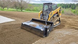 ground prep hydro seeding with rockaway landscape rake