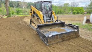 soil conditioner skid steer attachment rockaway landscape rake