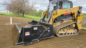 soil conditioning for hydro seeding rockaway landscape rake skid steer attachment